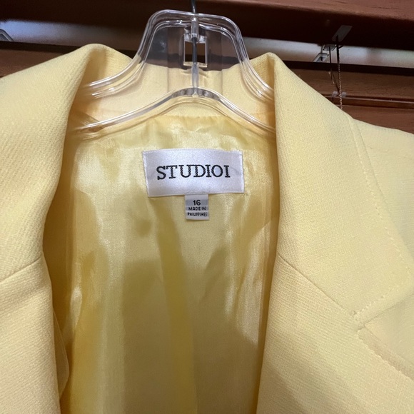 Studio I yellow short sleeve suit top size 16 - Picture 4 of 7